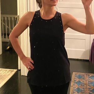 Vince Camuto Black Studded Racerback Tank Top
